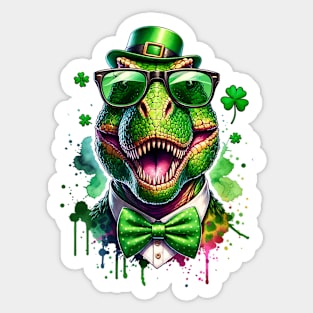 St Patricks Day T Rex Dinosaur Ireland Colors Sticker